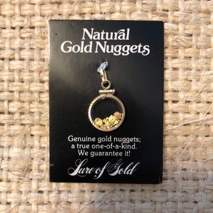 Gold Nuggets Encased in Glass Pendant